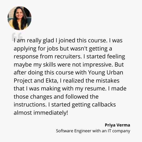 Testimonial - Priya