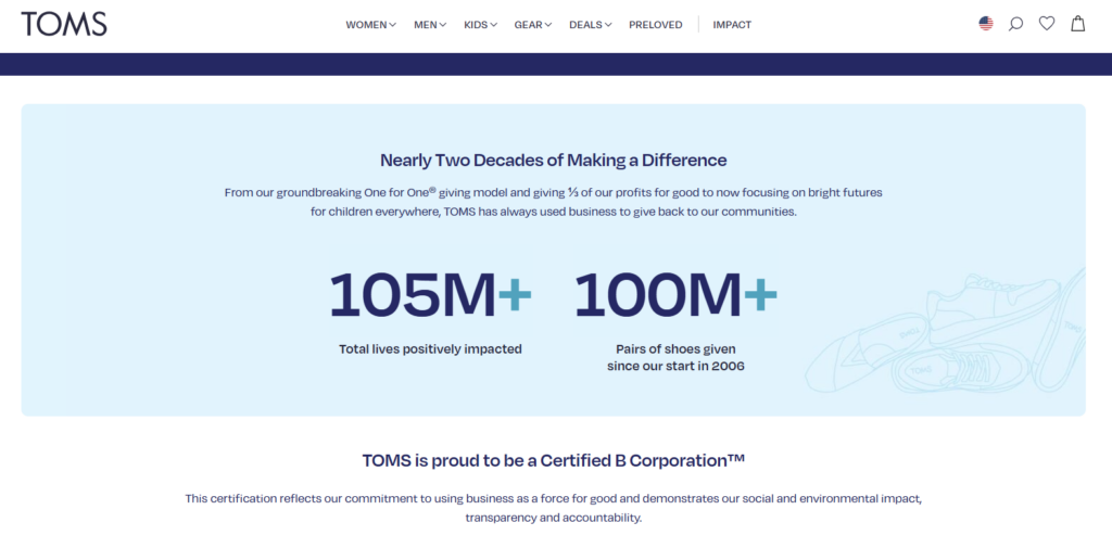 TOMS Gives Back