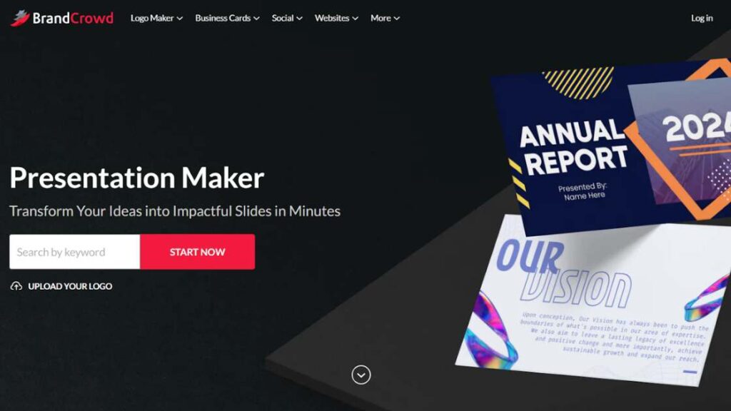 10 Best AI Presentation Builders to Create Stunning Slides 3 BrandCrowd Presentation Maker