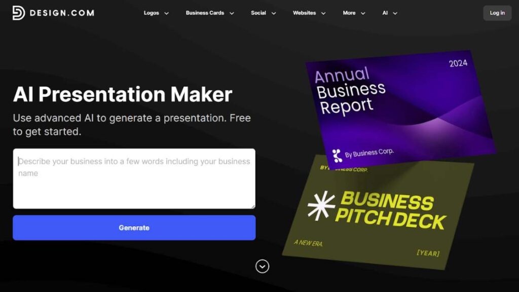10 Best AI Presentation Builders to Create Stunning Slides 2 Design.com AI presentation maker