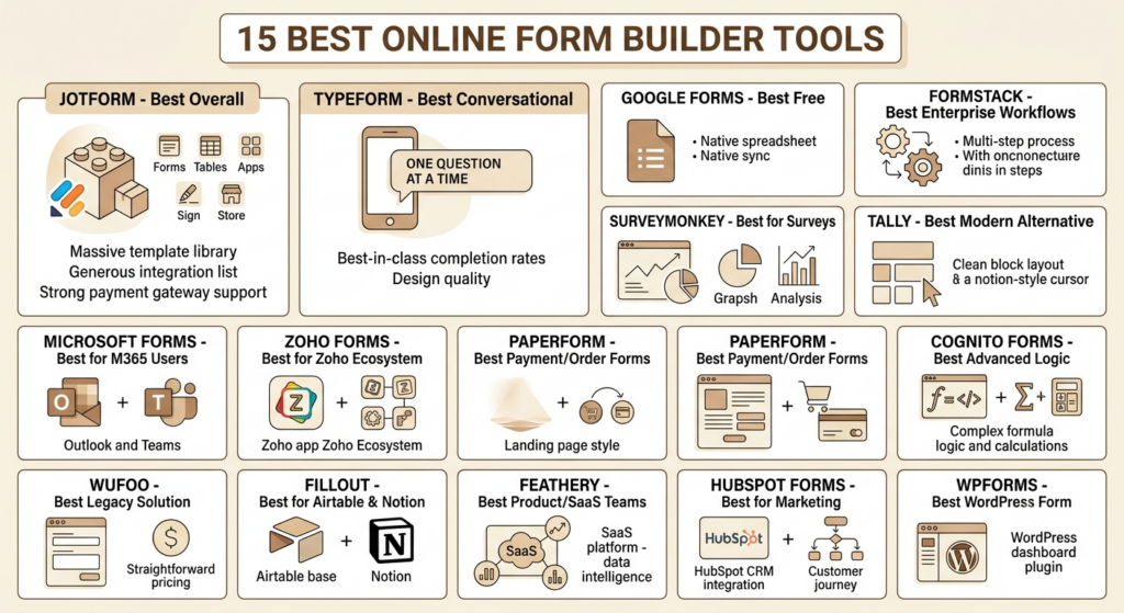 Best Online Form Builder Tools in 2026: Compare Features, Pricing, and Use Cases 6 Online Form Builder Tools