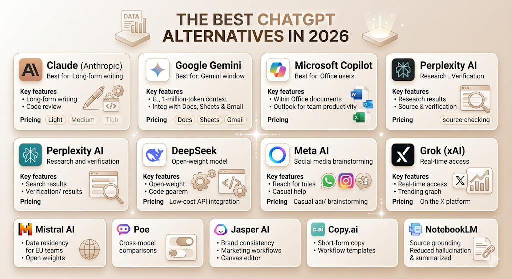 ChatGPT Alternatives: How to Choose the Right AI Assistant in 2026 3 ChatGPT Alternatives