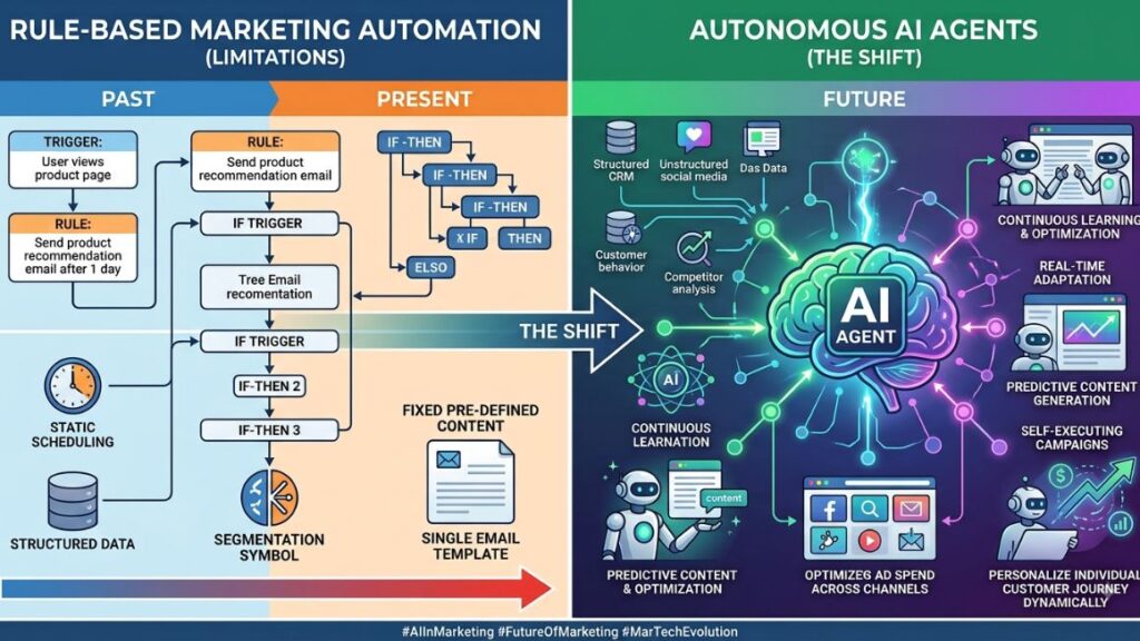 AI Agent for Enterprise Marketing: Features, Tools & Real-World Examples 3 Feature comparison chart showing decision-making, integration depth, personalization, and reporting across leading platforms