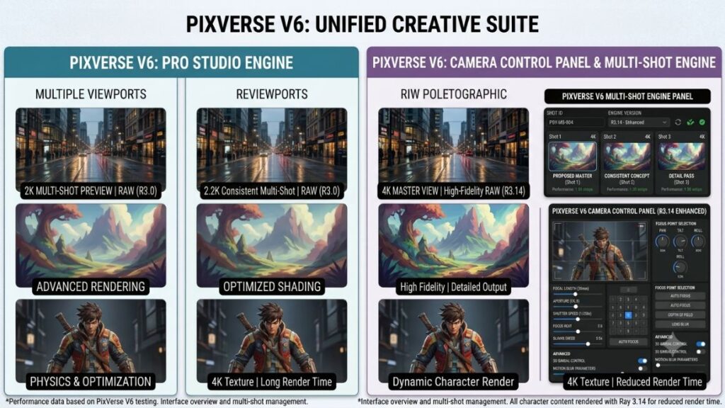 10 Best Kling AI Alternatives for AI Video Generation in 2026 4 PixVerse V6 interface showing the multi-shot engine and camera control panel