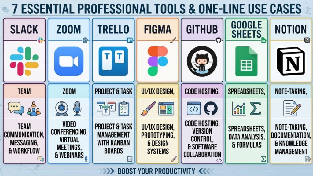 AI Agent for Enterprise Marketing: Features, Tools & Real-World Examples 4 Side-by-side logo grid of the seven tools with one-line use case under each