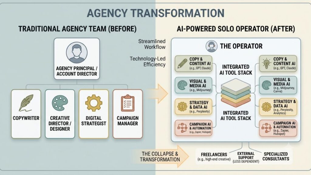 Layer Stack Infographic How to Use AI to Run a One-Person Marketing Agency?