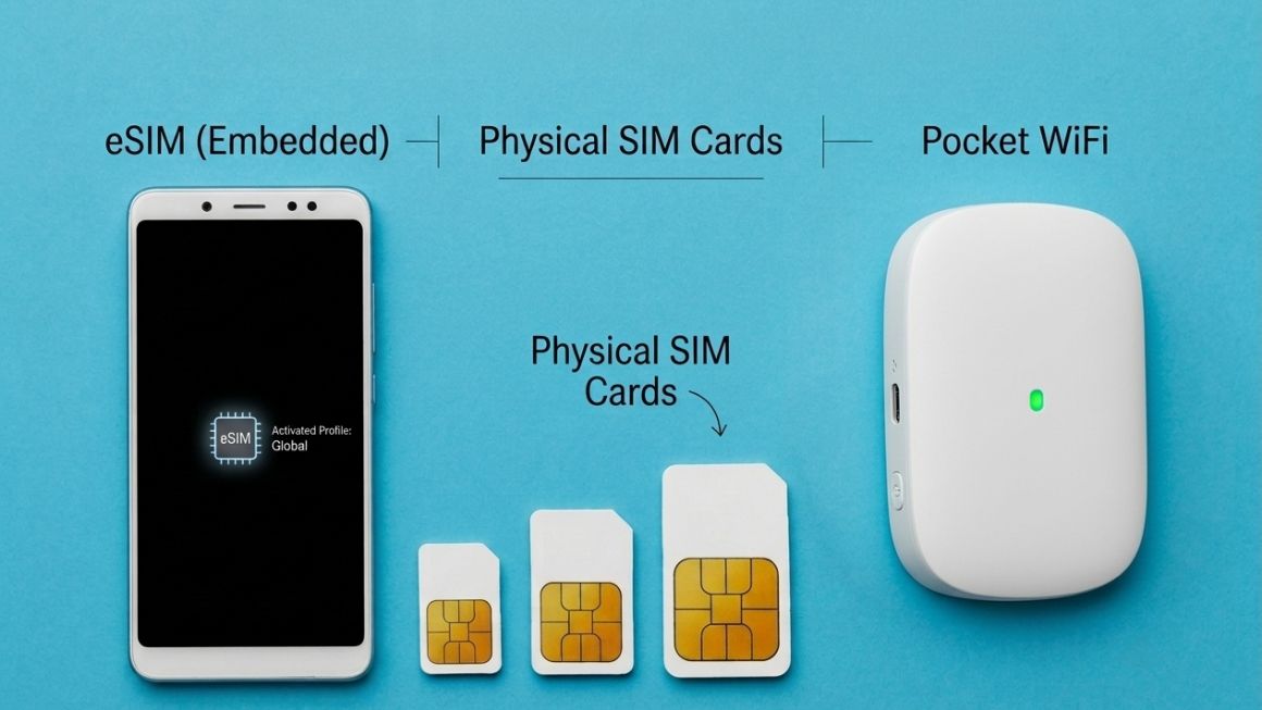 eSIM vs Physical SIM vs Pocket WiFi: Which Actually Works Best While Traveling 1 eSIM vs Physical SIM vs Pocket WiFi: Which Actually Works Best While Traveling